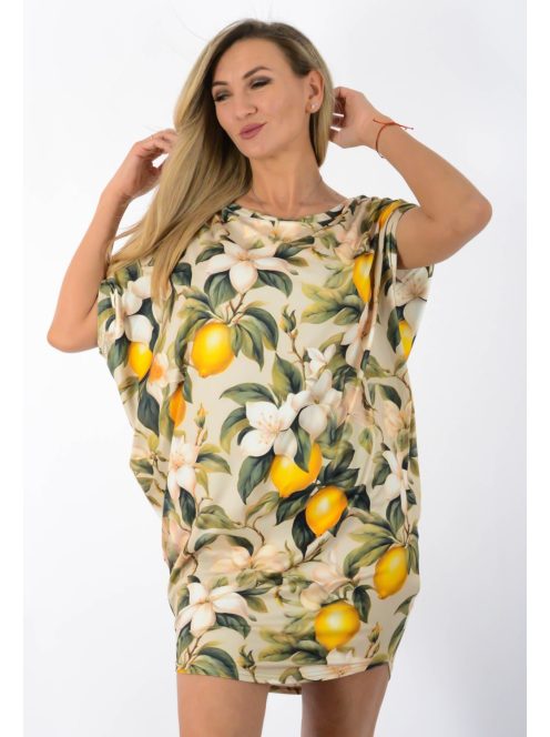 Citromos,aszimmetrikus, lenge tunika! bézs L-XXL