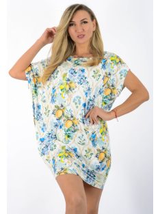 Citromos,virágos aszimmetrikus, lenge tunika!  L-XXL