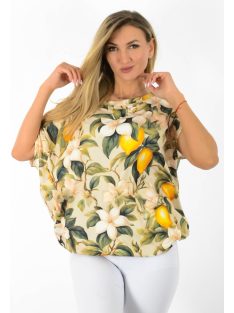  Citrom mintás,aszimmetrikus,gumis aljú  felső ! bézs L-XXL