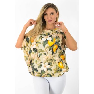   Citrom mintás,aszimmetrikus,gumis aljú  felső ! bézs L-XXL