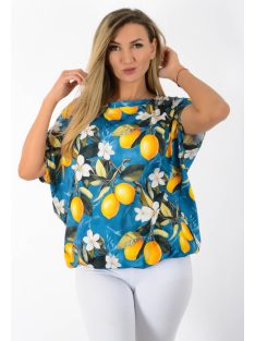   Citrom mintás,aszimmetrikus,gumis aljú  felső ! kék L-XXL