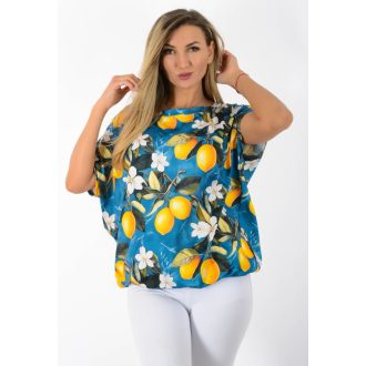   Citrom mintás,aszimmetrikus,gumis aljú  felső ! kék L-XXL