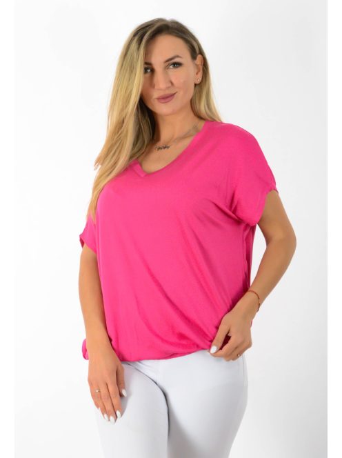 V nyakú,aszimmetrikus,gumis aljjú felső ! pink L-XXL