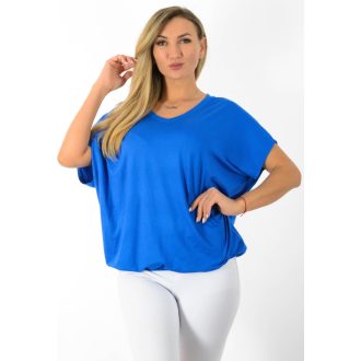   V nyakú,aszimmetrikus,gumis aljjú felső ! királykék L-XXL