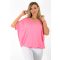 V nyakú,aszimmetrikus,gumis aljjú felső ! rózsaszín L-XXL