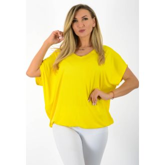 V nyakú,aszimmetrikus,gumis aljjú felső ! sárga L-XXL