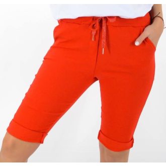 Zsebes,gumis derekú capri nadrág! piros L-XXL