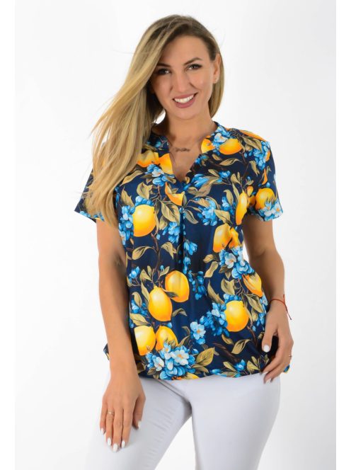 Citrom mintás, ingfazonú ,gumis aljú felső! sötétkék  L-XXL
