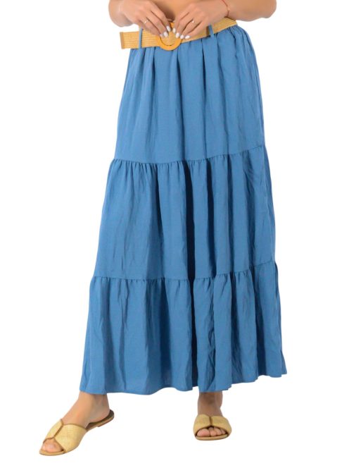 Öves,gumis derekú maxiszoknya! farmerkék S-XL
