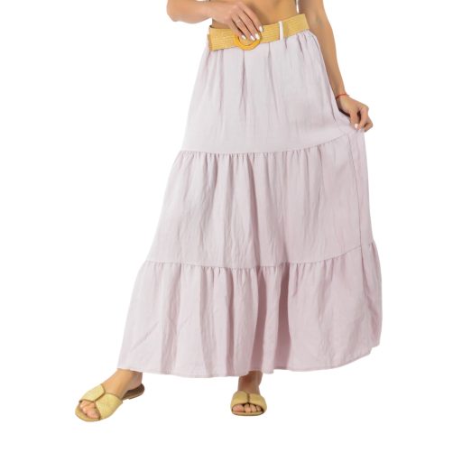 Öves,gumis derekú maxiszoknya! púderrózsaszín S-XL