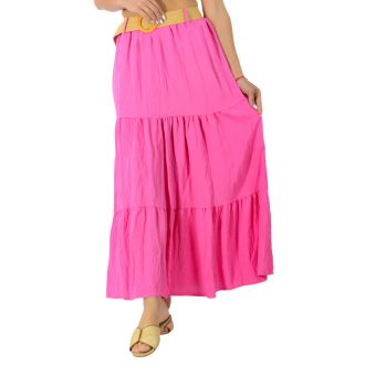 Öves,gumis derekú maxiszoknya! pink S-XL