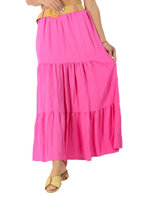 Öves,gumis derekú maxiszoknya! pink S-XL