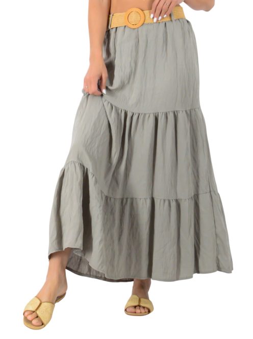 Öves,gumis derekú maxiszoknya! cappuccino S-XL
