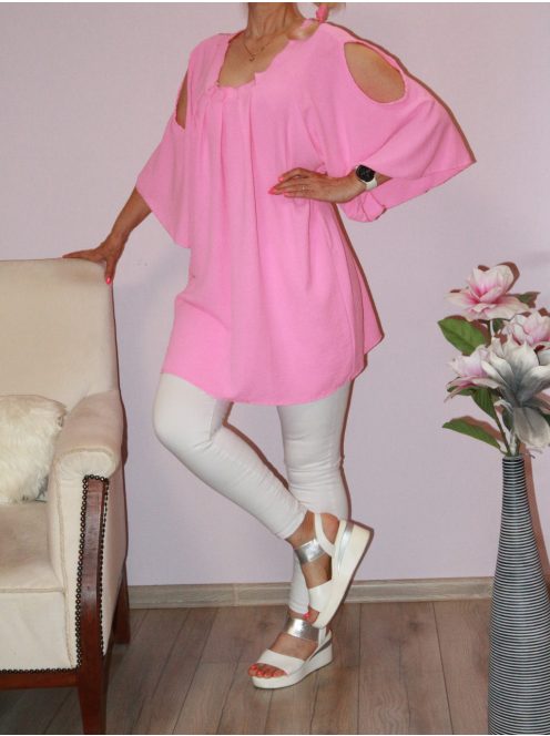 Válla nyitott,harangujjú tunika! rózsaszín XXL-3XL