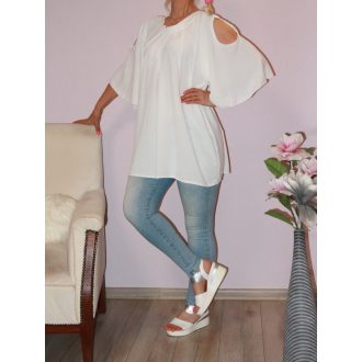 Válla nyitott,harang ujjú tunika! fehér XXL-3XL