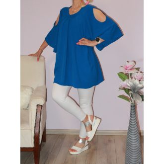 Válla nyitott,harang ujjú tunika! királykék XXL-3XL