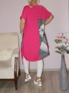 Mintás,zsebes,oldala húzott tunika! pink XL-3XL