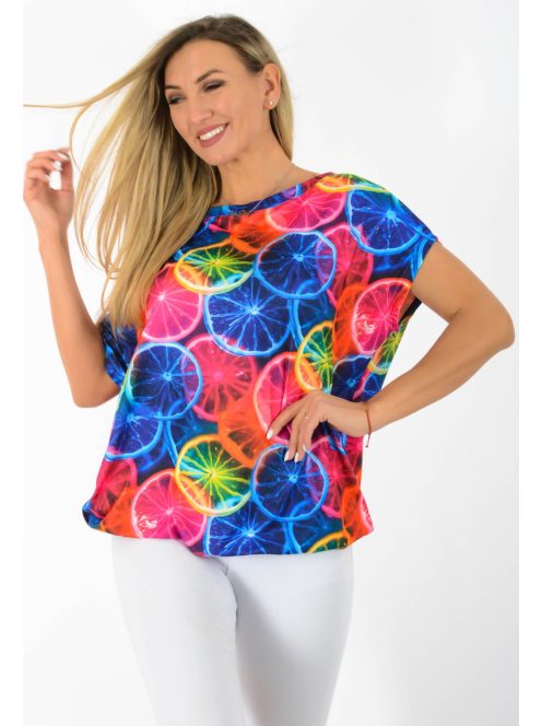Trópusi gyümölcsös,aszimmetrikus,gumis aljú felső !  L-XXL