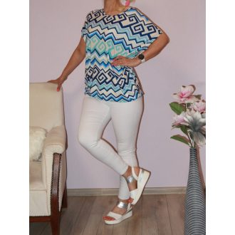 Cikk-cakk mintás gumis aljú felső!  L-XXL