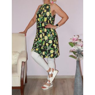 Citrom mintás,nyaknál kötős ruha!  L-XXL