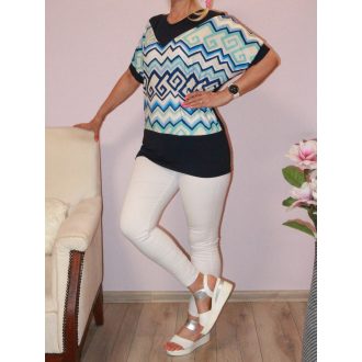Cikk-cakk mintás,denevérujjas felső !  L-XXL