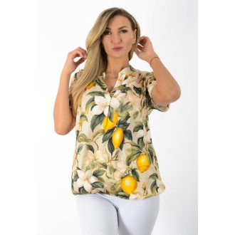 Citrom mintás, ingfazonú ,gumis aljú felső! bézs  L-XXL
