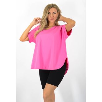   V nyakú,kerekített aljú,hátulja hosszabb felső!  pink XL-3XL