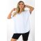 V nyakú,kerekített aljú,hátulja hosszabb felső!  fehér XL-3XL