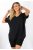 V nyakú,kerekített aljú,hátulja hosszabb felső! fekete XL-3XL