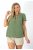 Géz anyagú, ingfazonú ,gumis aljú felső! khaki L-XL