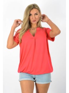 Egyszínű, ingfazonú ,gumis aljú felső! korall L-XXL