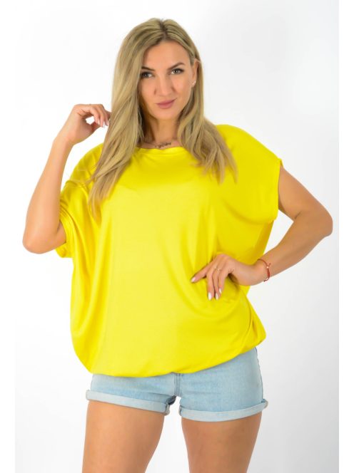 Egyszínű,lenge,gumis aljú felső ! sárga L-XXL