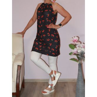   Cseresznyés,bordás anyagú,nyaknál kötős tunika/ ruha! M-XL