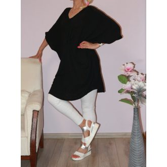 Lenge,elöl húzott  tunika/ ruha! fekete L-3XL