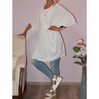 Lenge,elöl húzott  tunika/ ruha! fehér L-3XL