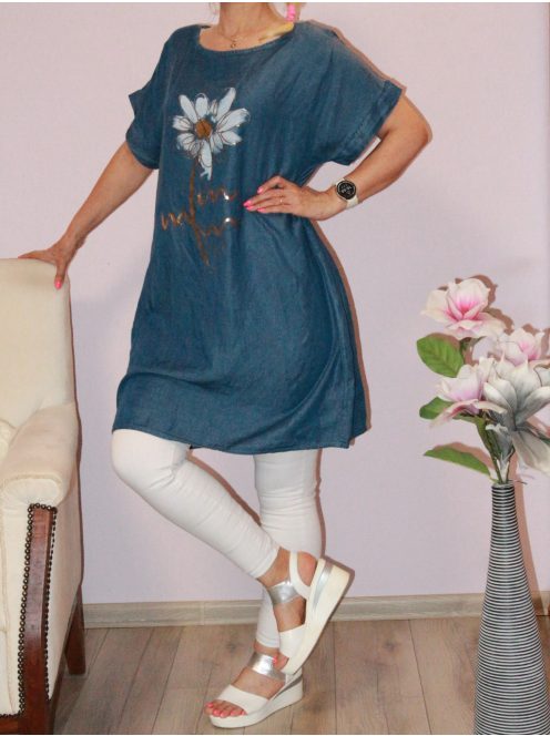Virágos,farmer hatású tunika/ ruha!  L-XL