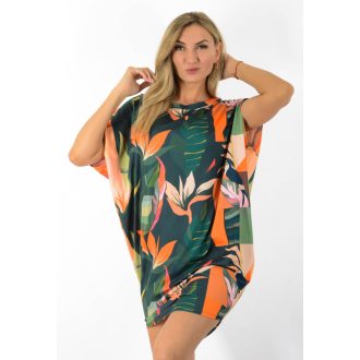 Trópusi virágos,aszimmetrikus, lenge tunika!  L-XXL