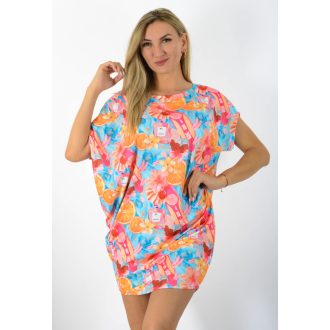 Gyümölcsös,virágos,aszimmetrikus, lenge tunika!  L-XXL