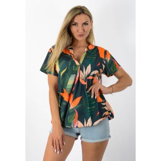 Trópusi virágos, ingfazonú ,gumis aljú felső!   L-XXL