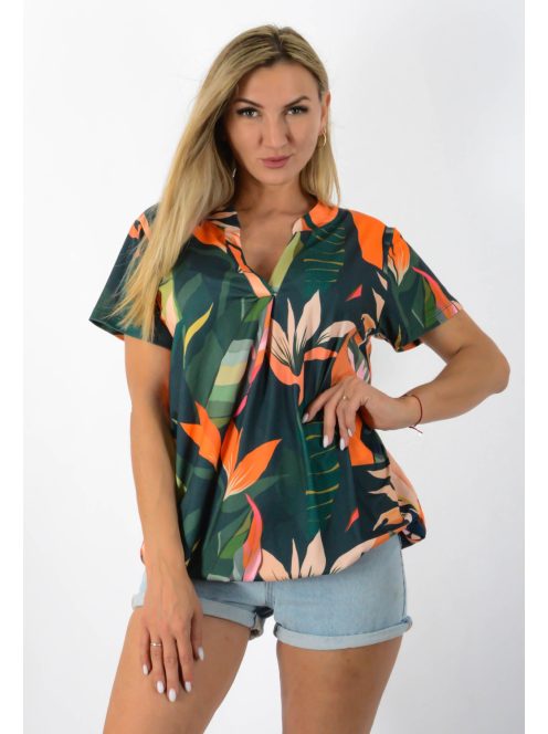 Trópusi virágos, ingfazonú ,gumis aljú felső!   L-XXL