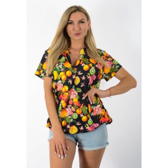   Citrom mintás, ingfazonú ,gumis aljú felső! fekete  L-XXL