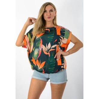 Trópusi virágos,aszimmetrikus,gumis aljú felső !  L-XXL