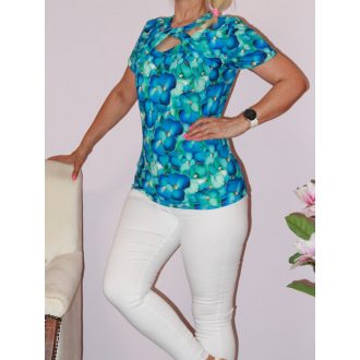 Virágos,csavart elejű felső ! M-XL