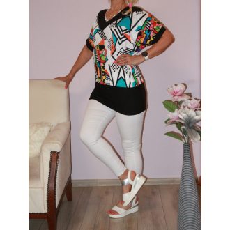   Mintás,V nyakú,denevérujjas,passzés aljú felső !  L-XXL