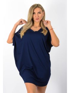 Egyszínű,V nyakú lenge tunika! sötétkék L-XXL