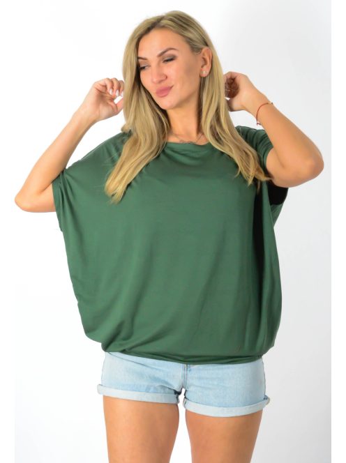 Egyszínű,lenge,gumis aljú felső ! khaki L-XXL
