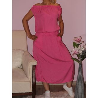   Vállra húzható,gumis derekú,zsebes ruha!  Több szín!  M-XL