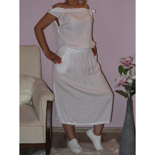 Vállra húzható,gumis derekú,zsebes ruha!  Több szín!  M-XL