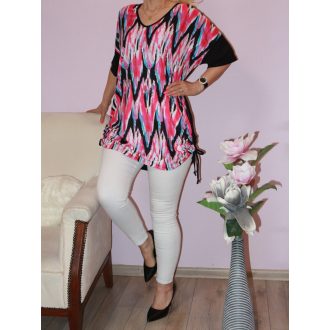   Cikk-cakk mintás,két oldala húzott,V kivágású tunika! XXL-3XL