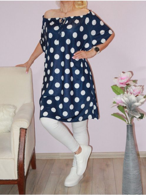 Pöttyös,vállra húzható tunika/ruha! XL-2XL